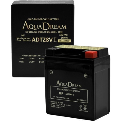 AQUADREAM GOLD バイク用バッテリー 液入充電済 ADTZ8V II 1個【配送不可地域：沖縄県】