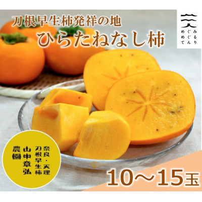 【R8年10月以降発送】刀根早生柿発祥の地・ひらたねなし柿(10～15玉入り)【配送不可地域：離島】