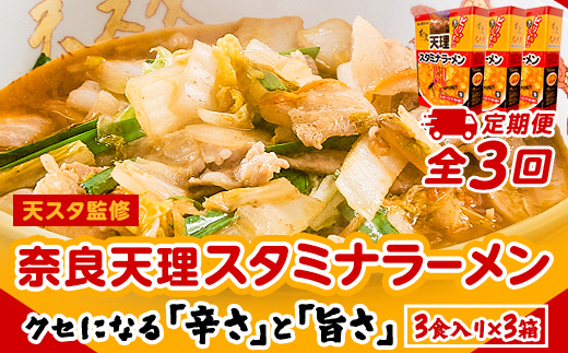 【発送月固定定期便】奈良天理スタミナラーメン3食入り×3箱全3回 定期便