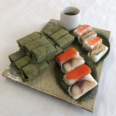 【発送月固定定期便】冷凍　柿の葉ずし4種20個(鯖・鮭・穴子・海老)全3回【配送不可地域：離島】