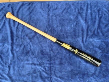 【黒×クリア色】メープル材BFJ付試合用バット1本【85cm・860g・タイカップグリップ】｜野球 木製バット 硬式