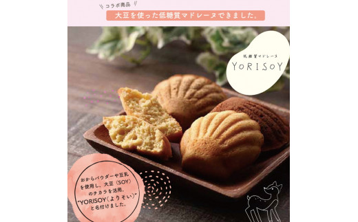 病院の管理栄養士と身体に優しいお菓子屋さんが作った「低糖質マドレーヌYORISOY」の詰め合わせ20個セット※沖縄・離島への配送不可◆