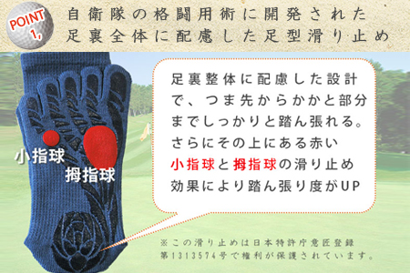 【Mサイズ(25-27cｍ)×ブラック】GUTS-MAN ゴルフのための滑らない五本指ソックス 1足 ガッツマン 靴下 くつ下 メンズ 紳士 自衛隊ソックス 5本指 日本製 国産 奈良県産◇