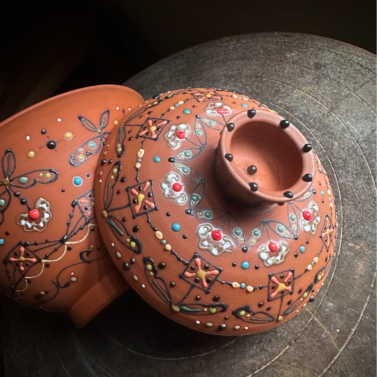 【ANA限定】朱泥製中国茶器 朱泥蓋碗 ビーズ遊び マグノリア ※離島への配送不可