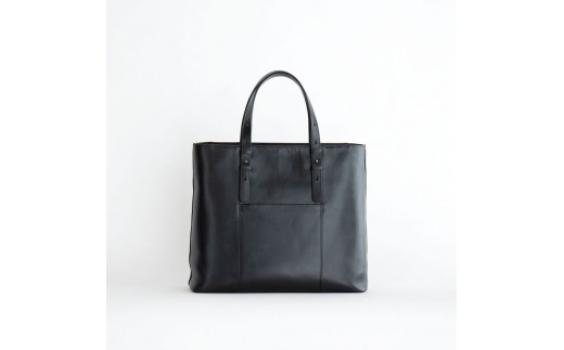 【ブラック】ボーダーオイルレザートート※着日指定不可