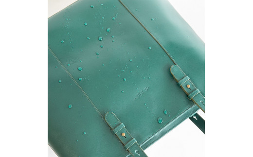 【グリーン】ボーダーオイルレザートート※着日指定不可