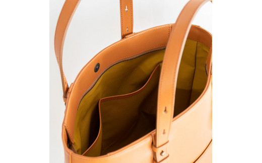 【キャメル】ボーダーオイルレザートート※着日指定不可