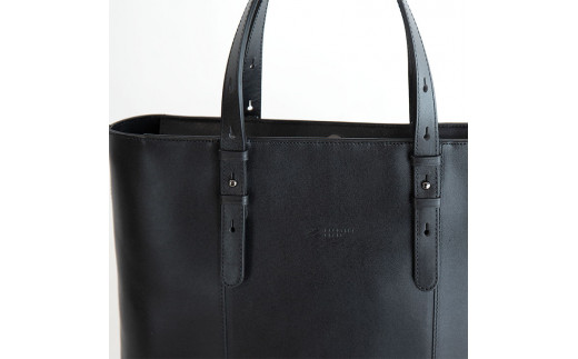 【ブラック】ボーダーオイルレザートート※着日指定不可