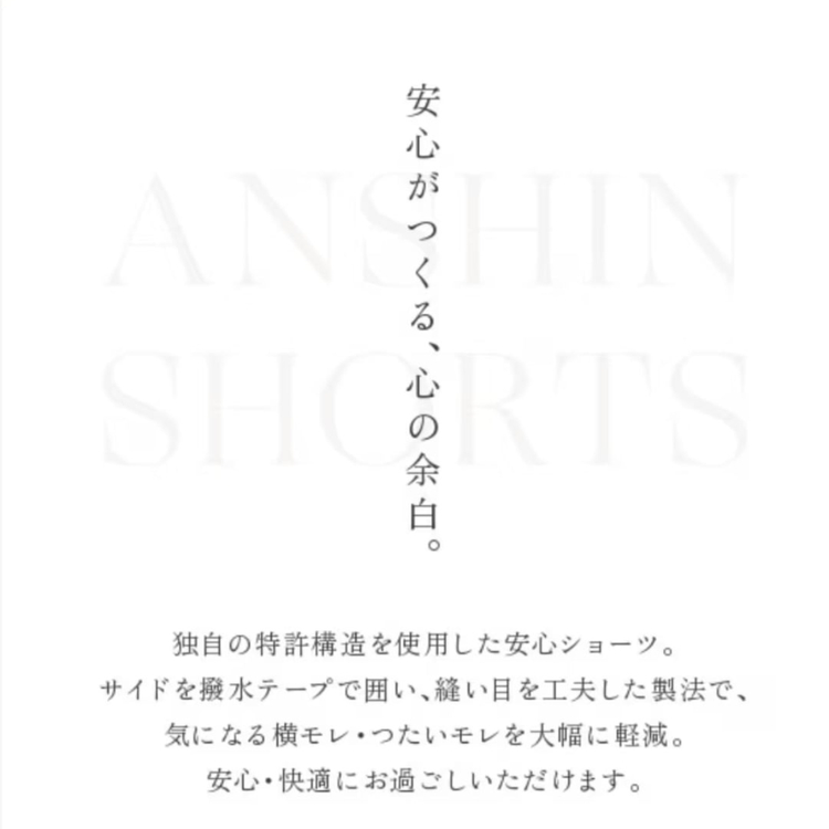 【ANSHIN SHORTS】デイリーガードフロントレース(消臭機能付)40ml対応　同色2枚組 ※着日指定不可