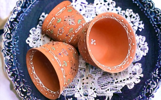 【ANA限定】朱泥製中国茶器 朱泥茶杯 ビーズ遊び princess ※離島への配送不可