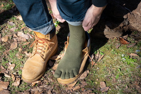 【Mサイズ(25-27cｍ)×ブラック】GUTS-MAN ストロング五本指ソックス(FS-01)3足組 　ガッツマン 靴下 くつ下 メンズ 紳士 5本指 日本製 国産 奈良県産◇