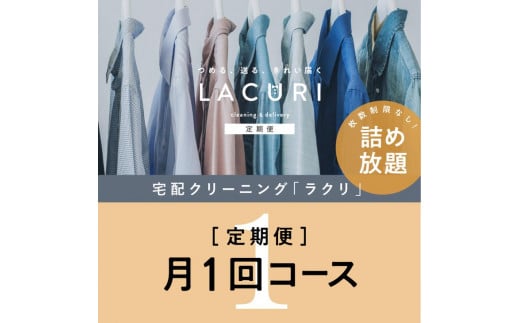 【定期便】 クリーニング 詰め放題　月1回コース 1年分（12回利用分） ※北海道、沖縄及び離島不可※着日指定不可