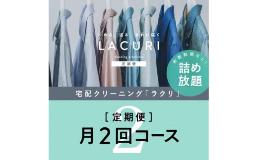 【定期便】クリーニング 詰め放題　月2回コース 1年分（24回利用分） ※北海道、沖縄及び離島不可※着日指定不可