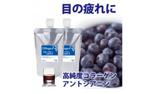 コラーゲンドリンク　ブルーベリー+カシス　2本セット（約2ヶ月分）≪コラーゲン 美肌 美容 眼精疲労 ブルーベリー カシス≫※着日指定不可