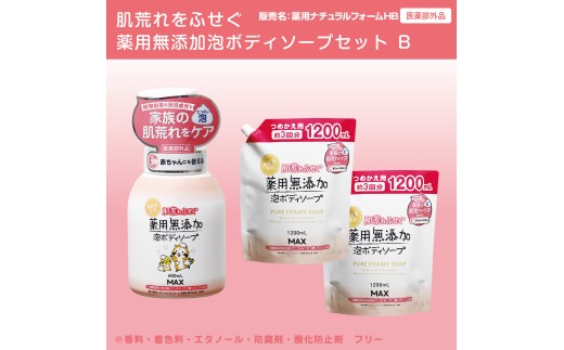 肌荒れを防ぐ薬用無添加　泡ボディソープセットＢ　＜無添加生活シリーズ＞ ※離島への配送不可