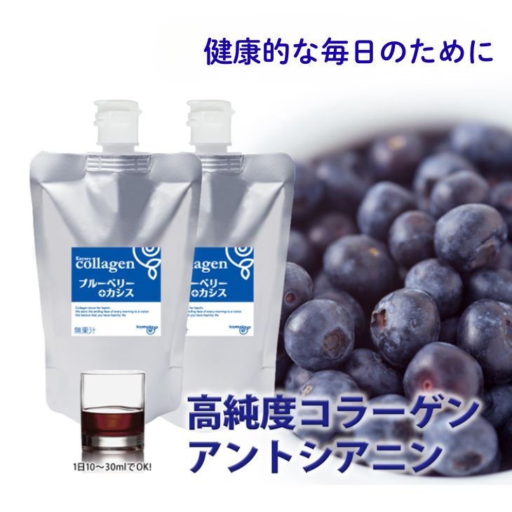 コラーゲンドリンク　ブルーベリー+カシス　2本セット（約2ヶ月分）≪コラーゲン 美肌 美容 眼精疲労 ブルーベリー カシス≫
