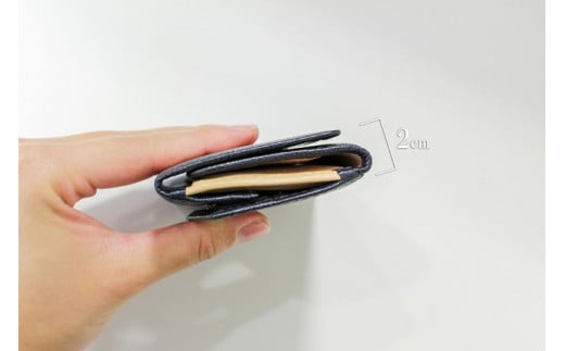 イタリアンシュリンク／スマートウォレット ミニ財布　ネイビー [2058]