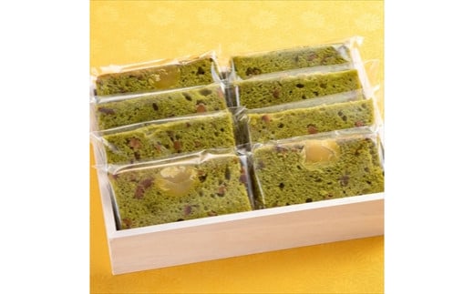 [卯之庵特製] 大和の里 栗と干し柿の抹茶パウンドケーキ (約50g×8ピース) [2205]