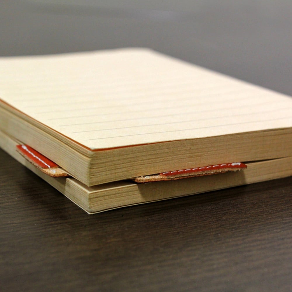 [4枚セット] レザーブックマーカー【オレンジブラウン】｜しおり 栞 本のしおり 革 ブックマーカー  [2375]