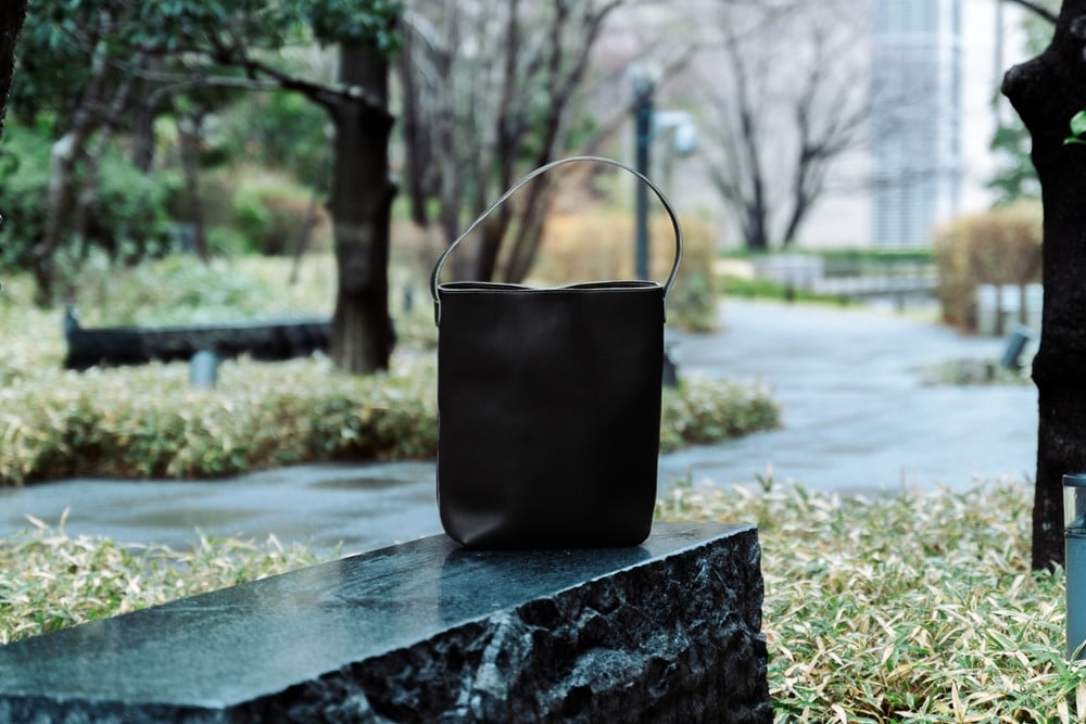 グラブ革 ワンハンドルトートバッグ ブラック｜グラブ グローブ 野球 レザー バッグ [2648]