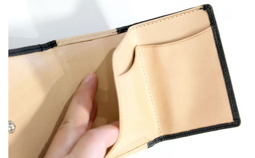 イタリアンシュリンク／スマートウォレット ミニ財布　ブラック [2059]