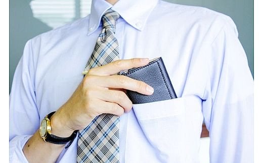 イタリアンシュリンク／スマートウォレット ミニ財布　ネイビー [2058]