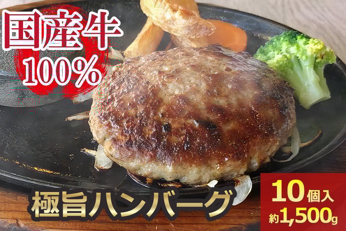 [牛壱] 国産ハンバーグ10個(約1500g) [2251]