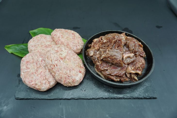 ハラミたれ漬け約600ｇと[牛壱] 国産ハンバーグ4個（約150ｇ×4個）のセット（約1200ｇ） [2254]