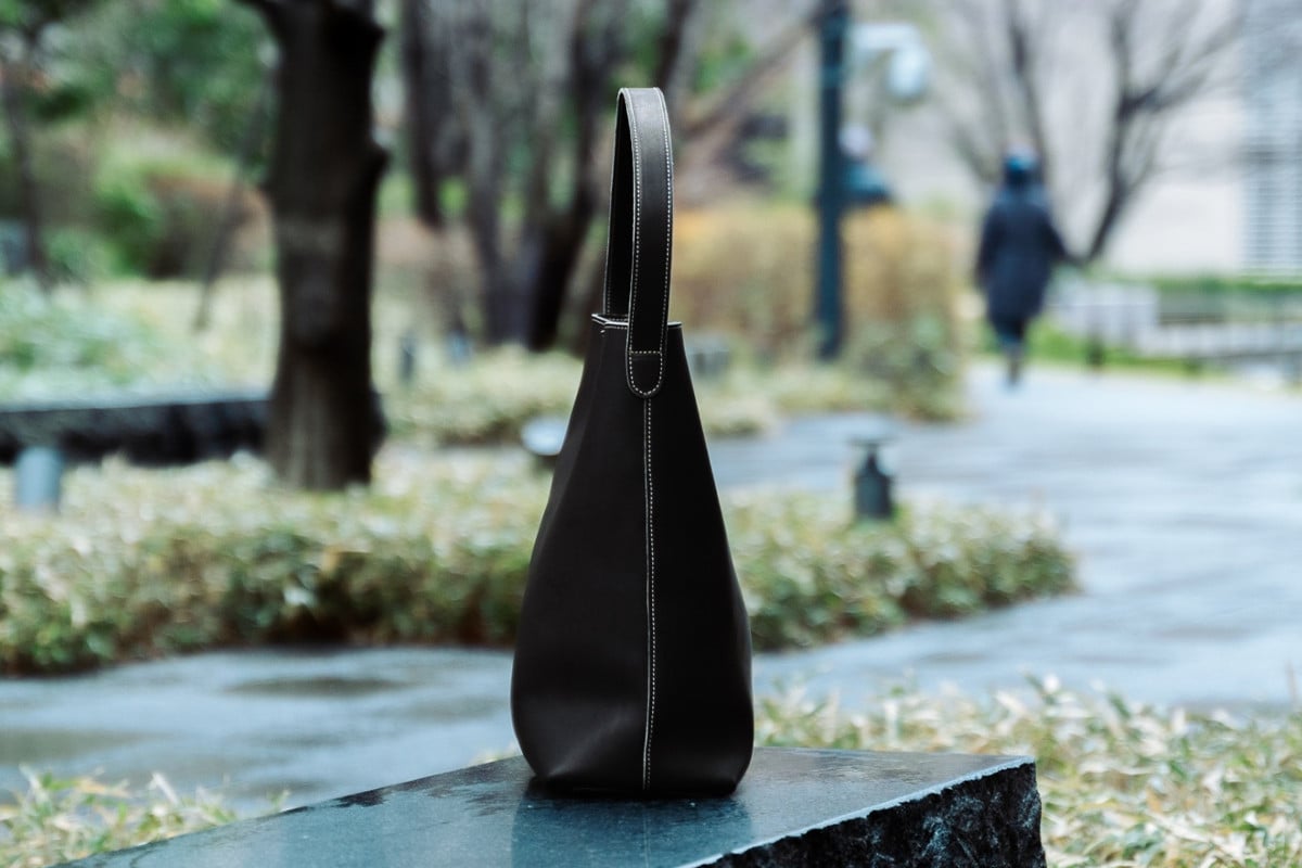 グラブ革 ワンハンドルトートバッグ ブラック｜グラブ グローブ 野球 レザー バッグ [2648]