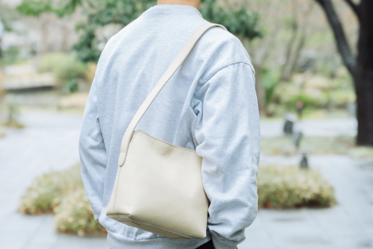 グラブ革 ボディバッグ クリーム｜グラブ グローブ 野球 レザー バッグ [2654]