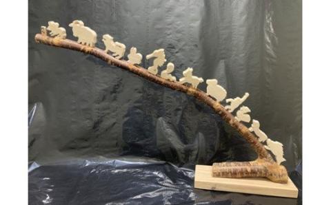 縁起物　十二干支の透かし刻り　飾り　手作り　木工品／道の駅　かつらぎ　干支　木製　かわいい　置物　奈良県　葛城市【ekik016】