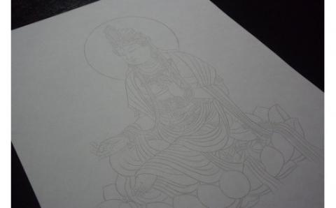 写仏用紙１０枚組＋天然竹筆ペンセット【tmnk002】