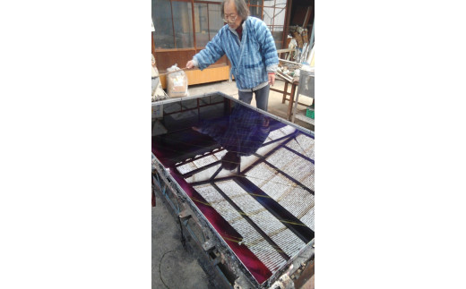 墨流し染 額装 孔雀の舞 (G04) ／ 染美堂 一点物 絹 シルク 現代風 アート インテリア 朱雀 抽象的 奈良県 葛城市【snbd007】