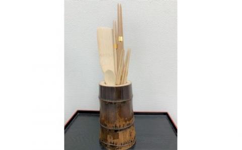 竹細工　カトラリーセット／竹　お箸　フォーク　ナイフ　道の駅かつらぎ　奈良県　葛城市　竹炭工房【ekik004】