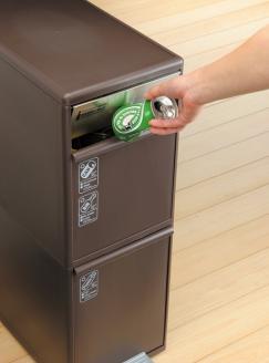 分別スイングステーションワイド３段 ＢＷＰ－１２ＢＳ ダークブラウン ／ ライクイット ダストストッカー ゴミ箱 多分別 スイングパネル フットパネル 引っ越し祝い 奈良県 葛城市【like074】