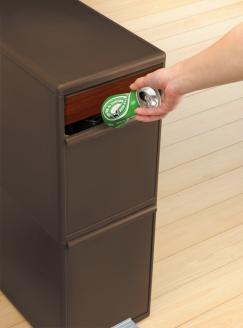 分別スイングステーションワイド木目調パネル３段 ＢＷＰ－１２ＢＳWS ダークブラウン ／ ライクイット ダストストッカー ゴミ箱 多分別 スイングパネル フットパネル 引っ越し祝い 奈良県 葛城市【like082】