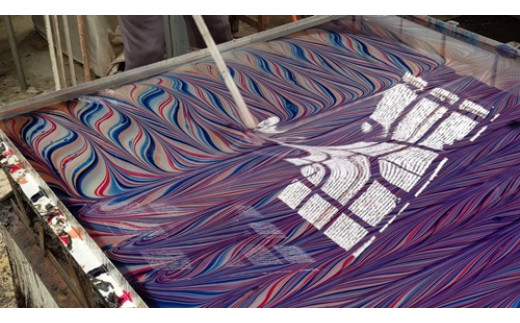 墨流し染 額装 結晶 (G03) ／ 染美堂 一点物 絹 シルク 現代風 アート インテリア 幻想的 奈良県 葛城市【snbd015】