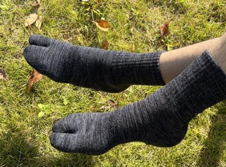 スポーツ用 厚手 パイル地 ソックス （足袋） チャコール 25～27cm 1足 ／ ランネクスト スポーツ用品 靴下 サポート ランニング 保温性 レジャー ウォーキング 奈良県 葛城市【next027】