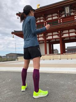 コンプレッション　ハイソックス　23-25cm　パープル／RunNext　スポーツ用　靴下　トレーニング　ランニング　デスクワーク　ドライブ　奈良県　葛城市【next014】