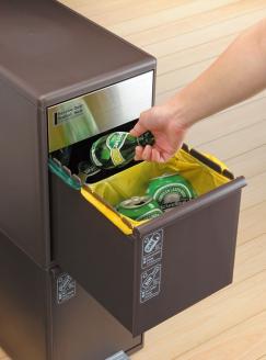 分別スイングステーションワイド３段 ＢＷＰ－１２ＢＳ ダークブラウン ／ ライクイット ダストストッカー ゴミ箱 多分別 スイングパネル フットパネル 引っ越し祝い 奈良県 葛城市【like074】