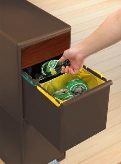 分別スイングステーションワイド木目調パネル３段 ＢＷＰ－１２ＢＳWS ダークブラウン ／ ライクイット ダストストッカー ゴミ箱 多分別 スイングパネル フットパネル 引っ越し祝い 奈良県 葛城市【like082】