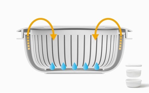 蒸気であたためる冷凍ごはん容器　6個組【5色から好きなカラーを選べる】グレー  / 奈良県 葛城市 容器 プラスチック ライクイット 冷凍ご飯 ザル型【like092-4】