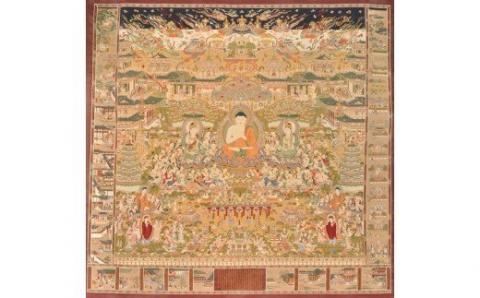 御朱印帳　「當麻曼陀羅寶印帖」銀　當麻寺　奥院　葛城市　奈良県【tmok002】