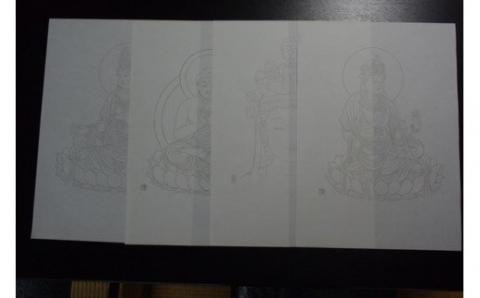 写仏用紙１０枚組＋天然竹筆ペンセット【tmnk002】