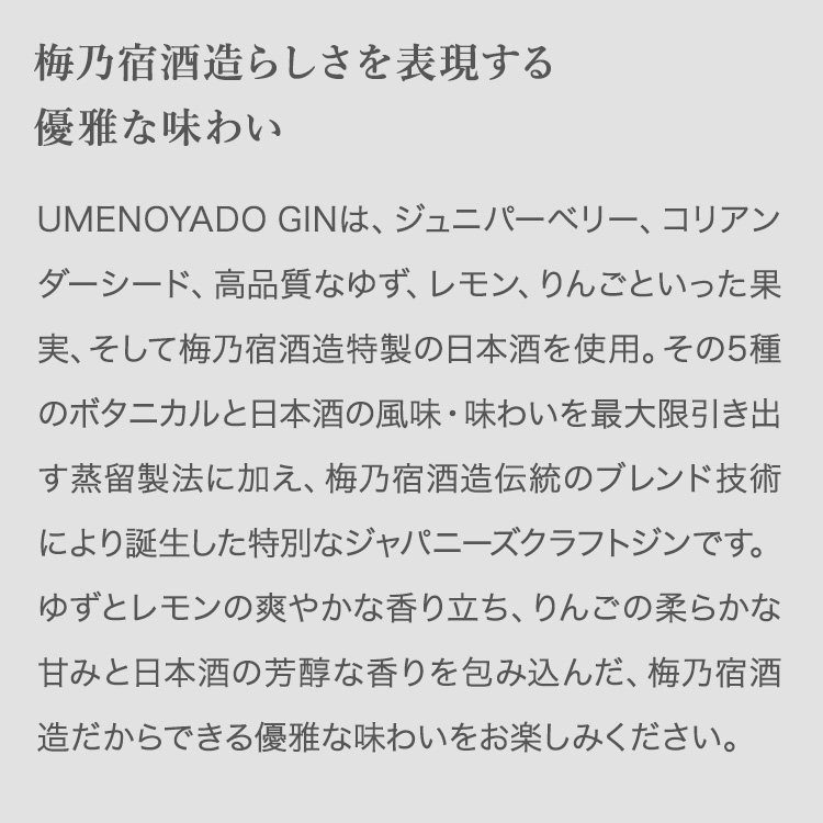 UMENOYADO GIN （ポーションタイプ） 2箱セット ／ 梅乃宿酒造 44度 ジン クラフトジン ジャパニーズジン お酒 スピリッツ 国産 ギフト お祝い プレゼント 奈良県 葛城市【umyd037】