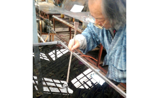 墨流し染 シルク ネクタイ 粘性体モダンカラー ／ 染美堂 絹 サテン織 奈良県 葛城市【snbd004】