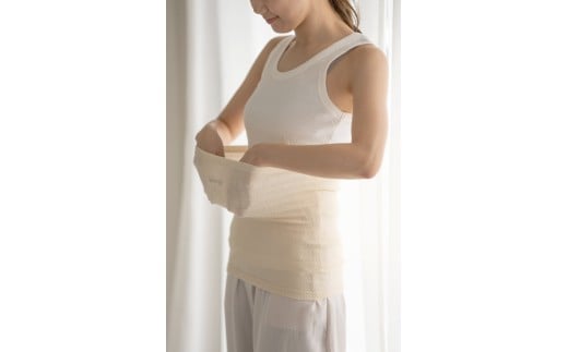 メリノウールの冷えとりハラマキ【ナチュラル】 1個 ／  葛城市 ウーリー 腹巻き 温活 レディース 婦人 美肌ケア 美容 冷え 冷え改善【wool003】