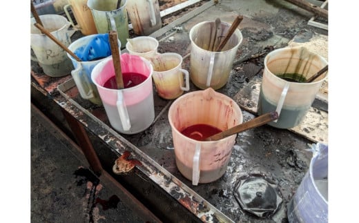 墨流し染 シルク ロングストール (青珊瑚柄) ／ 染美堂 一点物 絹 シルク 現代風 アート インテリア シフォン織 上品 奈良県 葛城市【snbd008】