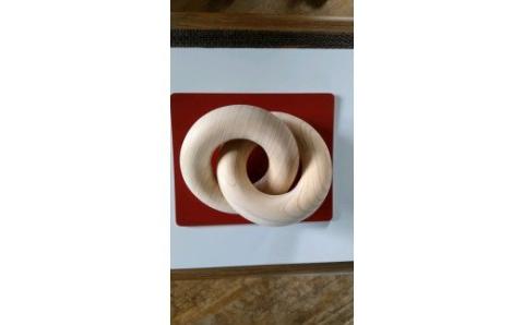 桧 縁の輪 一つの木から二つの輪 ／ 松葉木工 縁起物 手作り 職人の技 逸品  無塗装 安全 檜 ひのき 奈良県 葛城市【mtbm001】