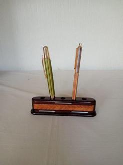 紫檀 ペン立 ／ 奈良唐木工芸 工芸品 ペン インテリア 紫檀材 花梨材 錫 職人の技 奈良県 葛城市【kara009】